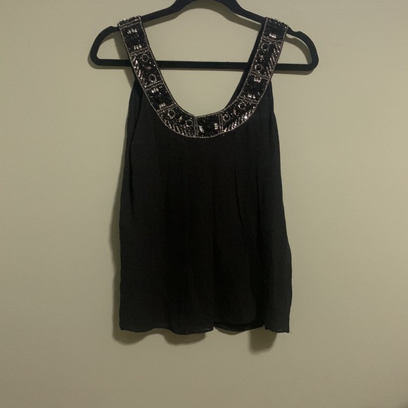 2 for $25 VGUC Alice +Olivia black sequin crystal women top sleeveless S petite - Picture 4 of 5